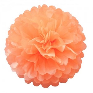 Помпон 15 см. цвет персик