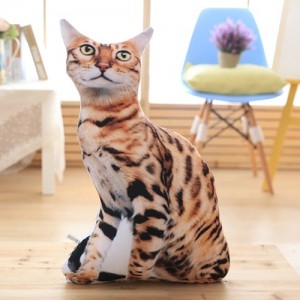 Подушка-кошка 3D "Бенгальская" маленькая 55 см.