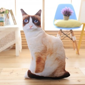 Подушка-кошка 3D "Сноу-шу" маленькая 55 см.