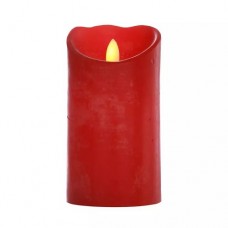 Светодиодная парафиновая свеча 20х7.5см/красная
