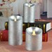Набор из 3-х светодиодных парафиновых свечей с дистанционным управлением цвет/серебро