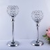 Подсвечник  тюльпан с кристаллами  30 см./серебро
