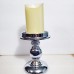 Подсвечник металлический для широкой свечи 16см /серебро