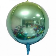 Сферический шар "Хамелион"  зелено-голубой"C-2 - 40 см
