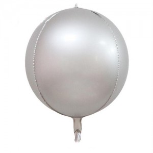 Сферический шар серебро (металлик) - 20 см