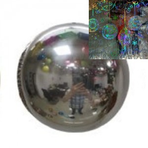 Сферический шар "Новогодний"  лазерный цвет Серебро 40 см.
