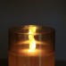 Набор из 3-х светодиодных свечей движение пламени в стекле цвет/ янтарь