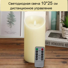 Светодиодная парафиновая свеча 10*25 см. с дистанционным управлением Светодиодная парафиновая свеча 10*25 см. с дистанционным управлением