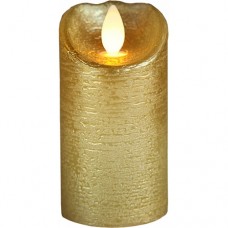 Светодиодная парафиновая свеча 15х7.5 см/золото