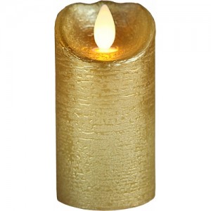 Светодиодная парафиновая свеча 10х7.5 см /золото