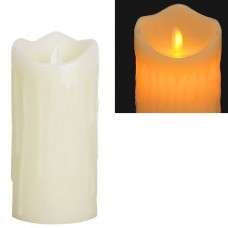 Светодиодная парафиновая свеча оплавленная 18х7.5 см. желтое свечение