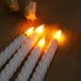 Светодиодная конусная свеча 27.5 см. узорная-белый корпус