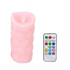 Светодиодная парафиновая свеча  VIP 20х7.5 см. /розовая