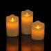 Набор из 3-х светодиодных "Оплавленных" парафиновых свечей с ДУ/желтое свечение