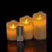 Набор из 3-х светодиодных "Оплавленных" парафиновых свечей с ДУ/желтое свечение